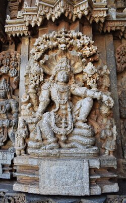 Sculpture of Vishnu seated on Adishesha