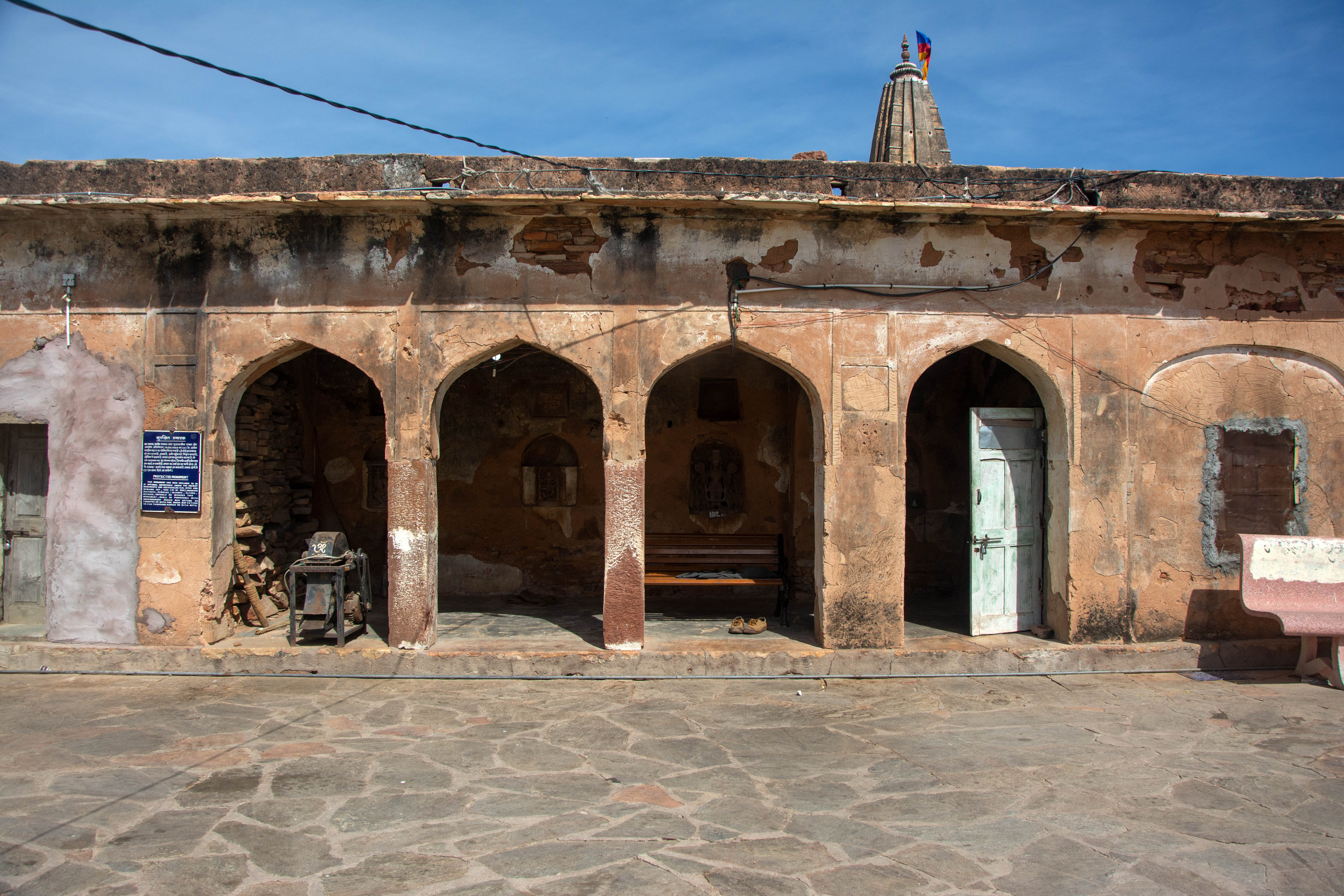 Late medieval structure on Harsha Hill. The structure houses several sculptures from the 10th century CE.