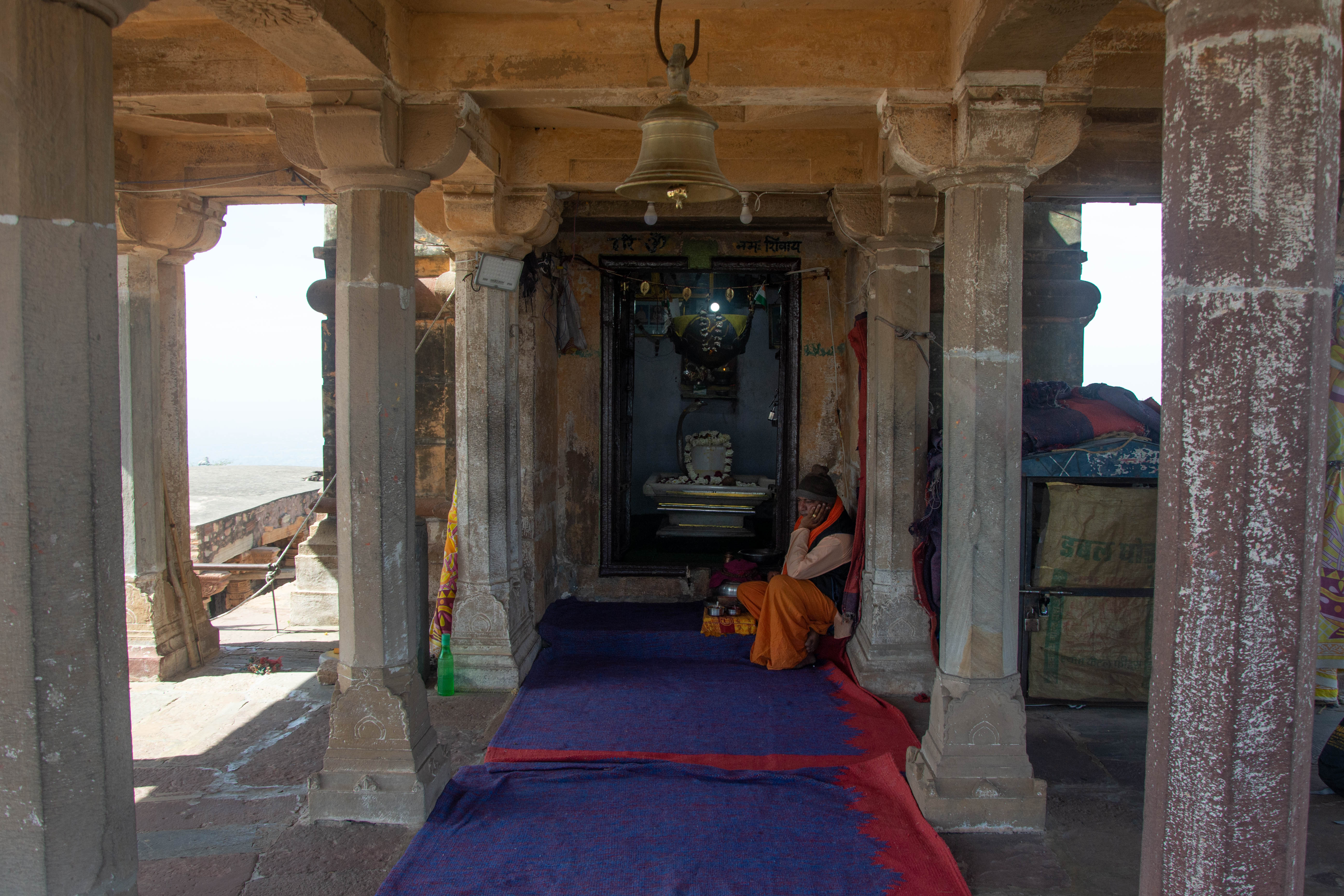 The temple is in active worship. Since the temple is located near the entrance, it serves as the initial focal point for devotional acts on the hill.