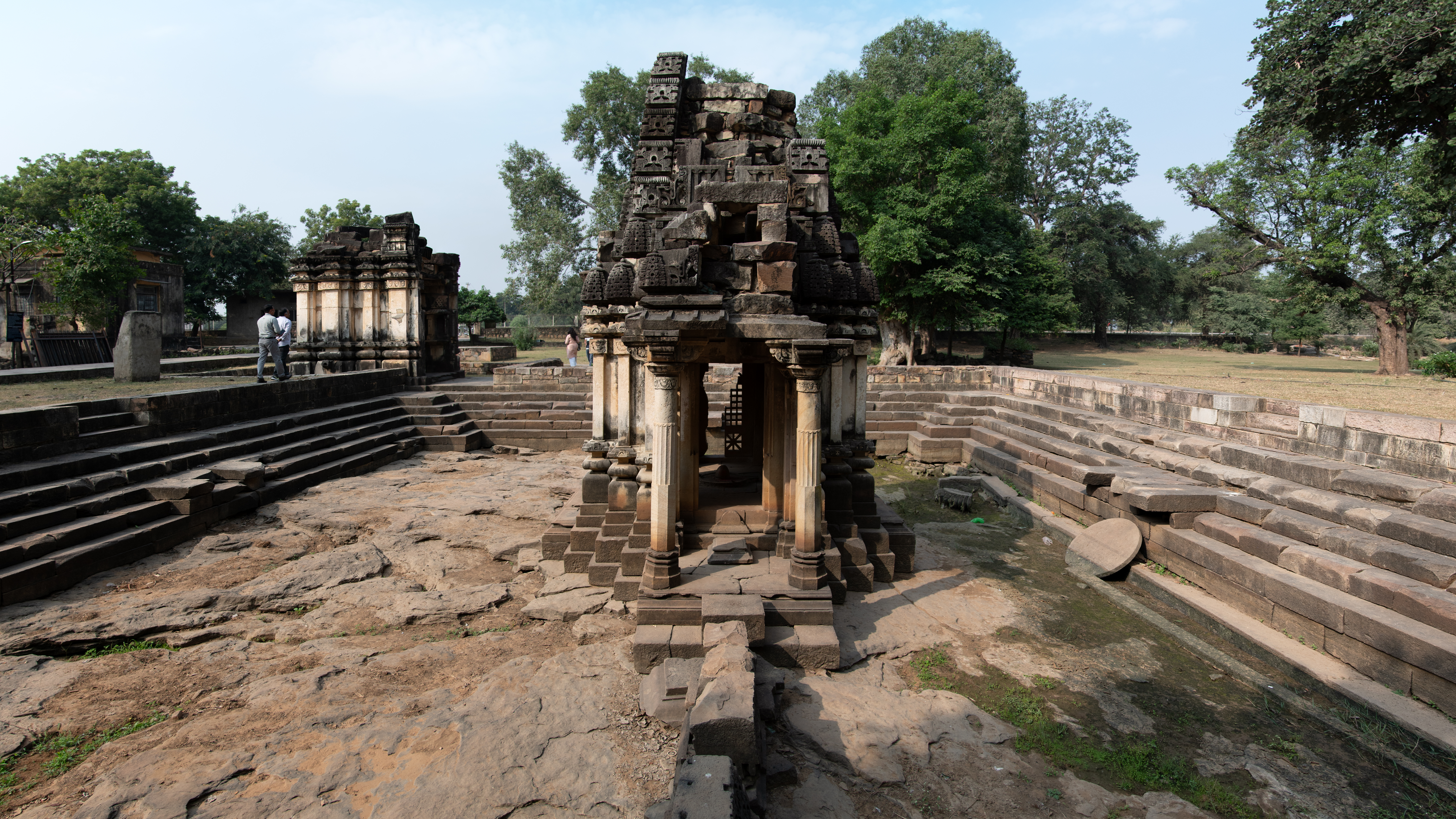 Temple 3 in the Baroli group of temples is a Shiva Temple situated at the centre of a water tank. Due to its location within a tank, this temple is slightly lower than the other two temples. The tank has steps that lead to the centre, and a pathway on the east side provides access to the main entrance of the shrine.