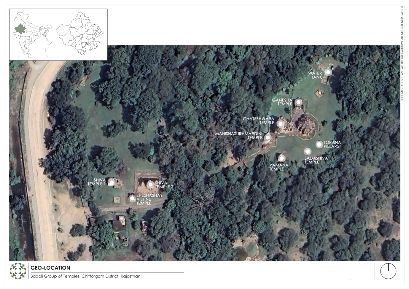 Image 2: Satellite imagery locating temples in the Baroli group of temples.