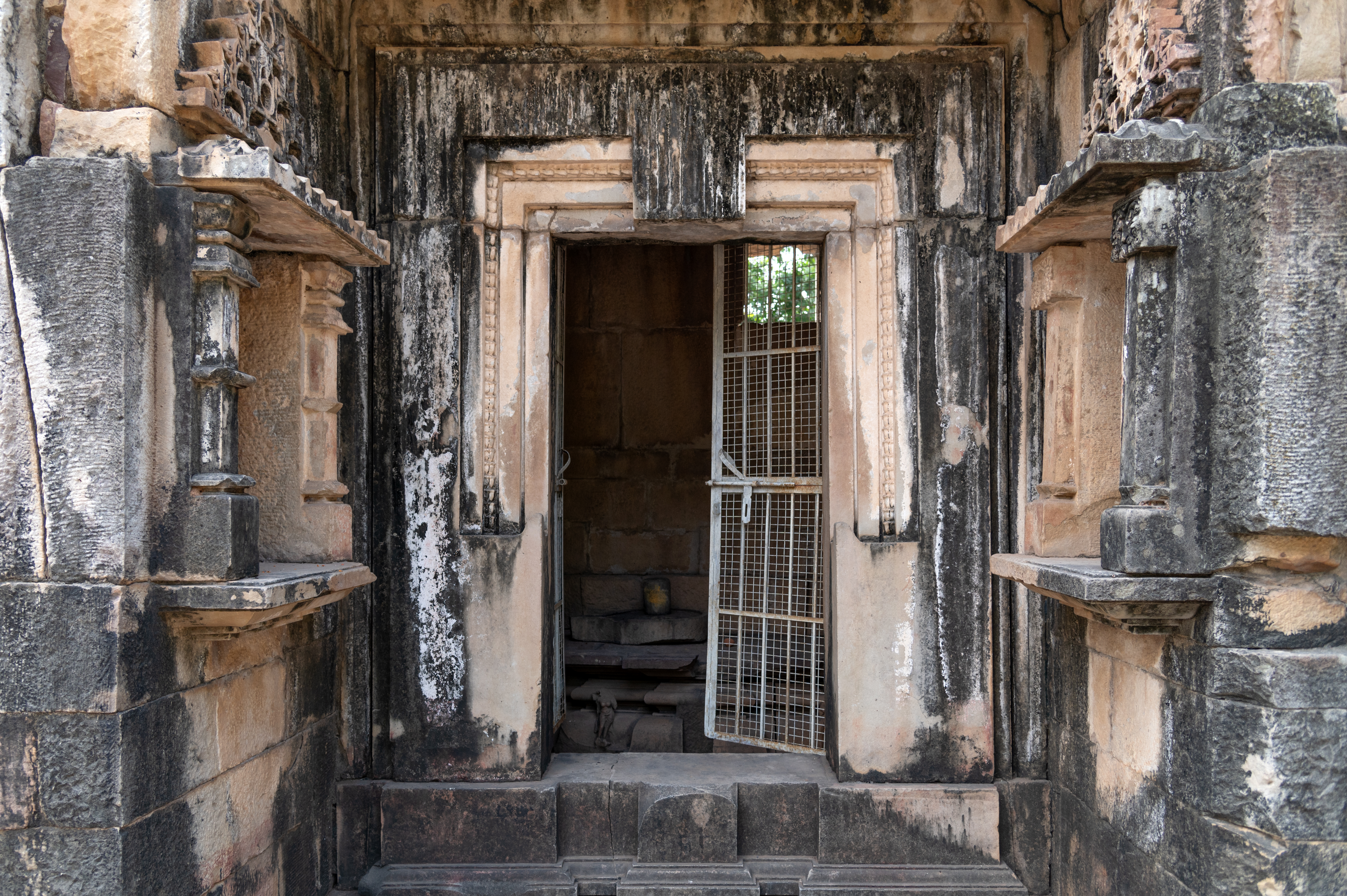 Image 6: Close view of the garbhagriha (sanctum sanctorum) of the Sheshashayi Temple (Temple 2), Baroli group of temples.