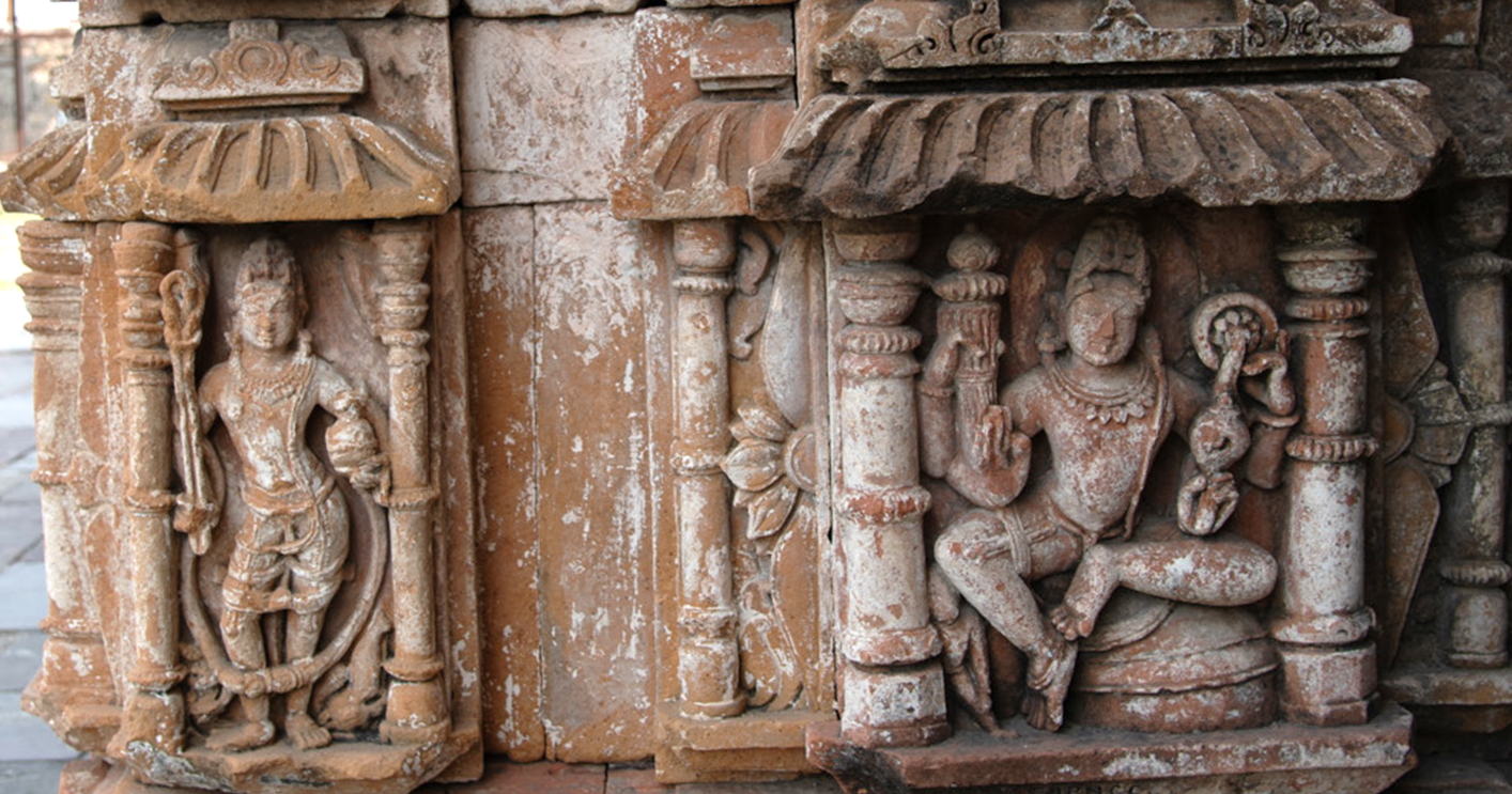 Image 12: Varuna (right) and Vishnu (left), west wall, antarala (vestibule) of the Sitaleshwar Temple.