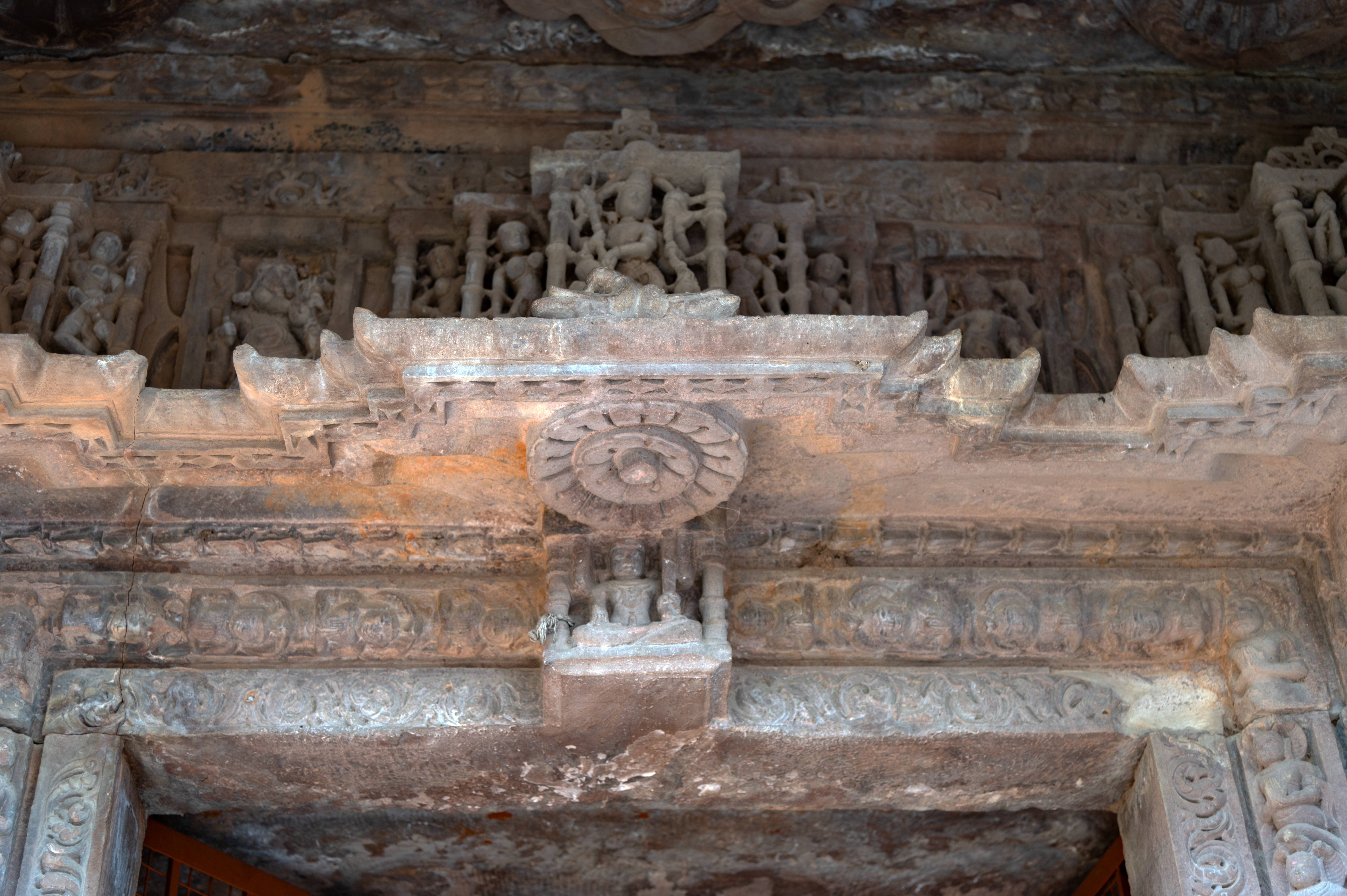 Image 9: Lalatabimba (lintel) and uttaranga (entablature) of the garbhagriha (sanctum sanctorum).